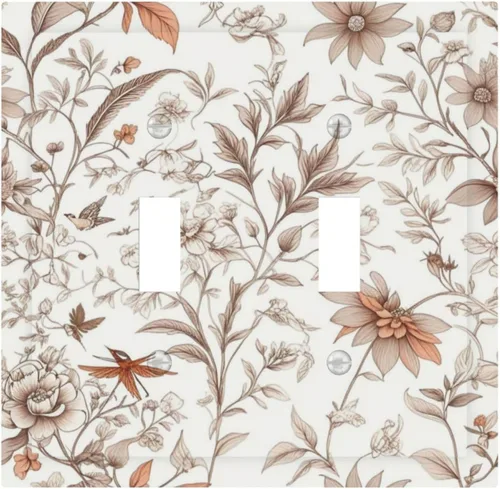 Miniatura 80 de Cubiertas Decorativas para Tomacorrientes Boho Floral Beige Flor y Hoja Botánico 1 Gang Interruptor de Luz Dúplex Placa Cubierta Placas de Boho