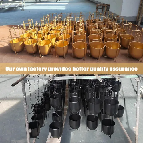 Miniatura 5 de Colgador de Plantas de Metal, Macetas Colgantes para Interiores, Macetas Colgantes para Flores (Negro)