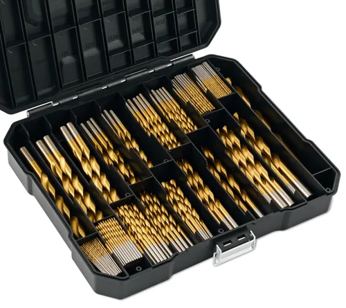 Miniatura 9 de Juego de 13 brocas HSS, juego de brocas de acero de alta velocidad con revestimiento de titanio (1/16"-1/4") para chapa, madera, plástico, diseño