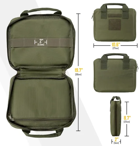 Miniatura 5 de LIVANS Bolsa táctica para pistola de pistola, estuche para pistola suave, bolsa de almacenamiento de transporte para pistola cuadrada, bolsa