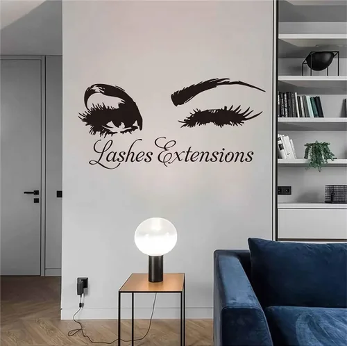 Miniatura 4 de LL2613 - Extensiones de pestañas, calcomanías de pared, diseño de ojos de guiño, ventana, decoración de salón de belleza, cejas y maquillaje