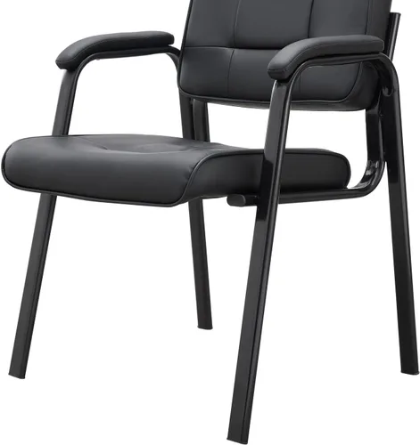 Miniatura 9 de Naomi Home Sillas de oficina para invitados, sillas apilables de piel sintética con reposabrazos, cómodo asiento de recepción para clínicas