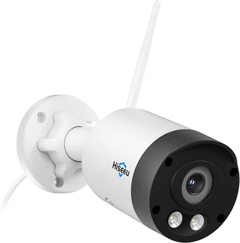 Cámara de seguridad inalámbrica Hiseeu de 8MP, cámara WiFi 4K de 5G/2.4G, visión nocturna a todo color, detección de movimiento, audio de dos vías,