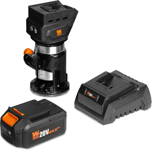 Miniatura 8 de WEN RT1460 Enrutador de mano de 6 amperios de velocidad variable de 1/4 pulgada para molduras de laminado en carpintería