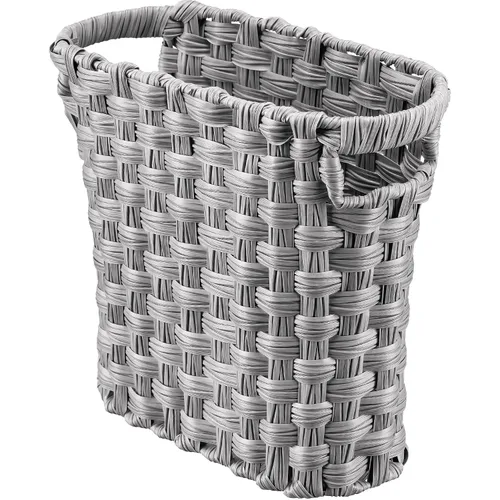 Miniatura 11 de Cesta de basura de mimbre con asas integradas, mini cesta multifuncional para el hogar y la oficina, diseño compacto y construcción duradera