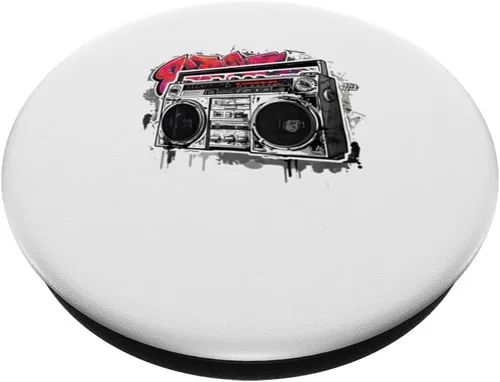 Miniatura 2 de Nuevo Retro Boombox Graffiti Street Art Hip Hop para Hombres Mujeres PopSockets Adhesivo PopGrip