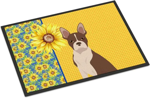 Miniatura 118 de Caroline's Treasures WDK5313MAT Airedale Terrier - Tapete para puerta delantera de 18 x 27 pulgadas, diseño de girasoles de verano, para entrada