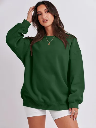 Miniatura 5 de ANRABESS Sudadera de gran tamaño para mujer, con cuello redondo, estilo Y2K, sudadera con capucha de forro polar, cómoda, camiseta informal, ropa