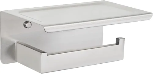 Alise Soporte de papel higiénico, soporte de papel higiénico de baño con estante, dispensador de almacenamiento de rollos de papel higiénico de