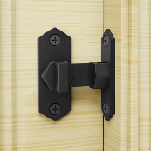 Pestillo de puerta de 90 grados Cerradura de puerta corredera Pantalla Pestillo de puerta de bolsillo Pestillo de puerta (negro)