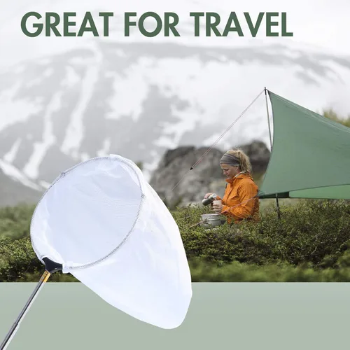 Miniatura 6 de Red telescópica de mariposa, pesca extensible de acero inoxidable, 15 a 70 pulgadas, redes de juguete para insectos para niños y familia (plateado)