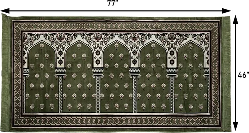 Miniatura 2 de Modefa Alfombra de oración islámica turca – Janamaz Sajada para múltiples personas para reuniones familiares o grandes y en grupo, tapete ancho