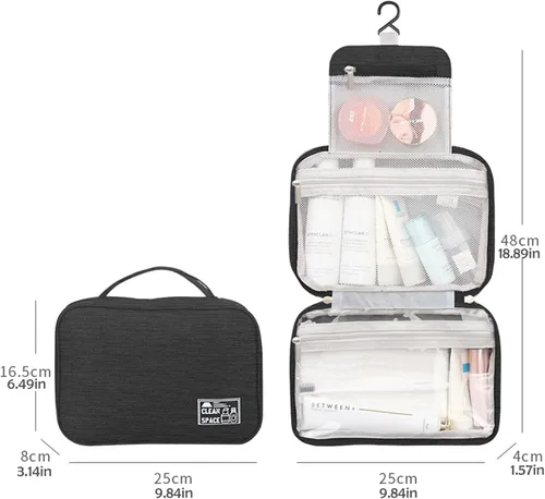 Miniatura 6 de Estuche de transporte de maquillaje para adolescentes, bolsa de aseo de viaje, bolsa de cosméticos de maquillaje, bolsa grande para colgar artículos