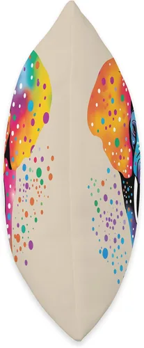 Miniatura 2 de Rainbow Elephant Colorful Polka Dot Almohada colorida de lunares con diseño de elefante, 16 x 16 pulgadas, multicolor