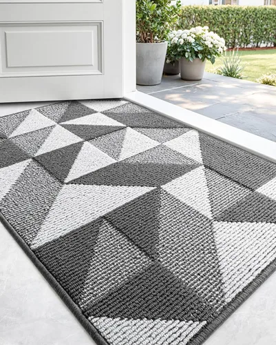 Miniatura 14 de DEXI - Alfombras para puerta de entrada, antideslizante, lavable, absorbente, resistente a la suciedad en el interior, alfombra de entrada de perfil