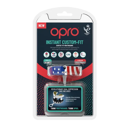 Miniatura 8 de OPRO Protector bucal instantáneo de ajuste personalizado, comodidad a nivel de dentista, protección y ajuste - Protector bucal moldeable para fútbol