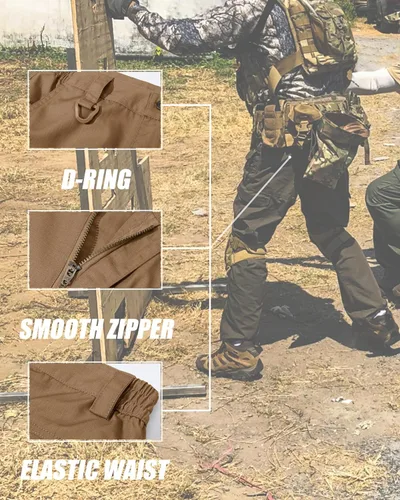Miniatura 5 de MAGCOMSEN Pantalones tácticos para hombre con 9 bolsillos Ripstop, repelente al agua, pantalones cargo para el trabajo, senderismo, caza