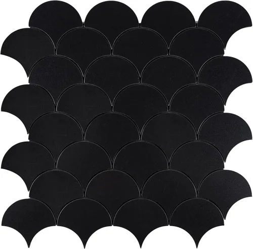 Miniatura 9 de Azulejo negro para salpicaduras de piquete, aspecto de cerámica, largo hexágono autoadhesivo para pared de cocina y baño, paquete de 6