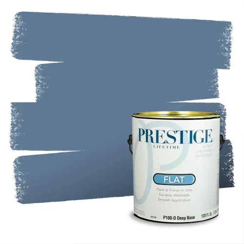 Miniatura 1485 de Pintura Exterior + imprimación PRESTIGE, todo-en-uno, 1 galón, acabado mate, color comparable al Valspar* Royal Gray* VS151-Gris real