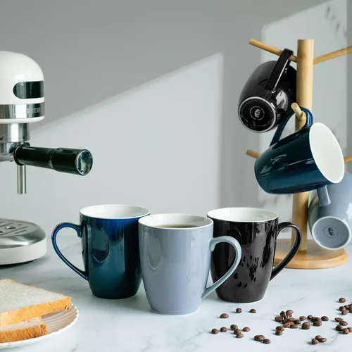 Miniatura 7 de BTaT - Tazas de café de porcelana de hueso fino, juego de 4, 16 oz, tazas de café, regalos de Navidad