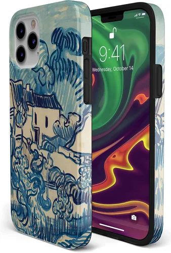 Miniatura 5 de Casely Funda para iPhone 12/12 Pro Van Gogh Paisaje con casas Diseño clásico ultra delgado