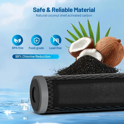Miniatura 3 de Cartucho de filtro de agua para sedimentos de bloque de carbono para toda la casa de 10 x 2.5 pulgadas, repuesto para AO-WH-PRE-RCP2, SCWH-5