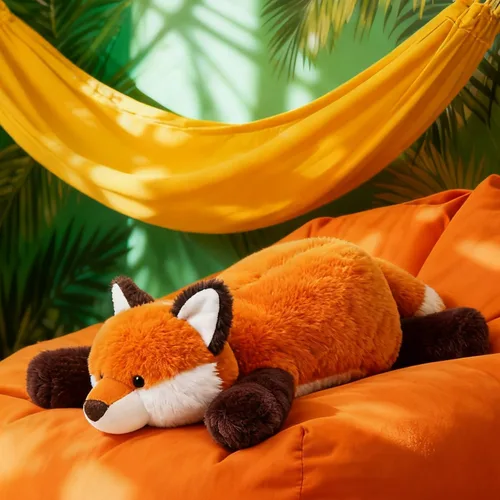 Miniatura 2 de ARELUX Animales de peluche de zorro rojo suave de 18 pulgadas: almohada de cuerpo de zorro de peluche linda y acogedora, juguetes de animales