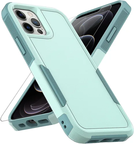 Miniatura 13 de MDCN Funda para iPhone 12 / iPhone 12 PRO: funda protectora de doble capa resistente para teléfono celular, a prueba de golpes, resistente