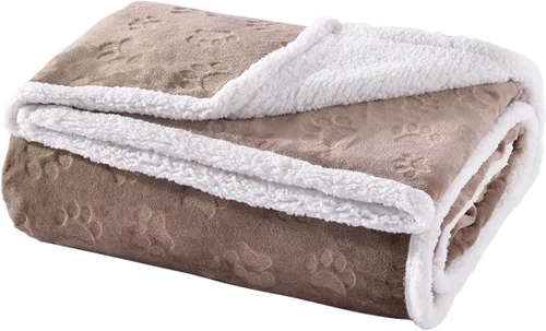 Miniatura 26 de Qeils Manta impermeable calmante para gatos de interior, manta suave y silenciosa de felpa para mascotas, manta gruesa de piel sintética de 500 GSM