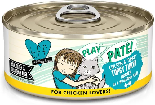 Miniatura 36 de B.F.F. PLAY - Best Feline Friend Paté Lovers, Aw Yeah!, Atún & Chicken Check Please! con atún y pollo, lata de 2.8 onzas (paquete de 12)