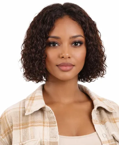 Miniatura 14 de Peluca de cabello humano con encaje frontal en T de 13 x 4 pulgadas, peluca de encaje HD rizado profundo sin pegamento, línea de cabello