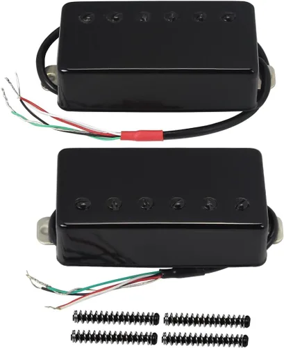 FLEOR Juego de pastillas de guitarra Humbucker cerámica para cuello + puente de guitarra negra compatible con guitarra eléctrica estilo LP Juego de