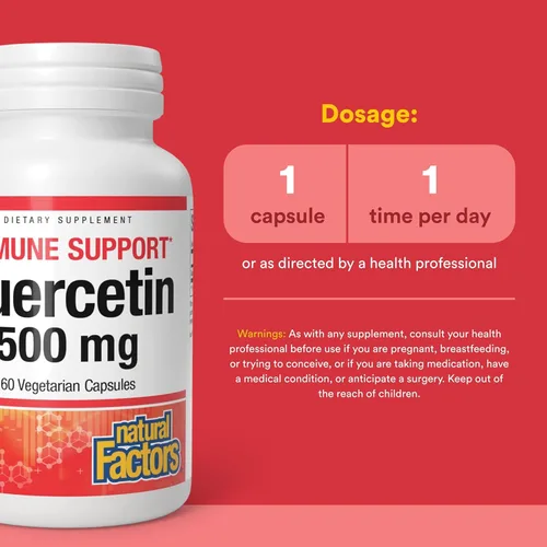 Miniatura 3 de Natural Factors Quercetina - Suplemento antioxidante para apoyo a la salud respiratoria y pulmonar - Suplemento de quercetina ayuda a la salud