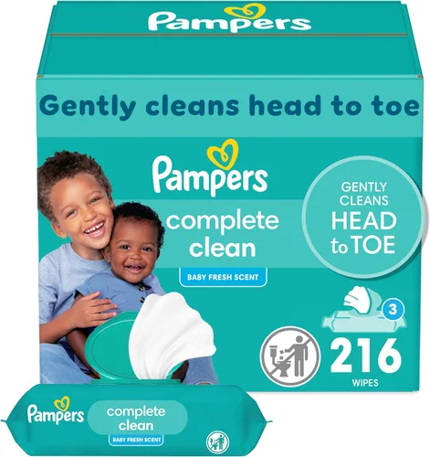 Miniatura 18 de Pampers Toallitas para bebé, limpieza completa y perfumada para bebé, limpia suavemente de la cabeza a los pies, 72 en total (1 paquete abatible)