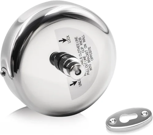Miniatura 11 de SUS304 Tendedero retráctil con cuerda de ropa de nylon ajustable para cuarto de baño Lavandería Hoteles (negro)