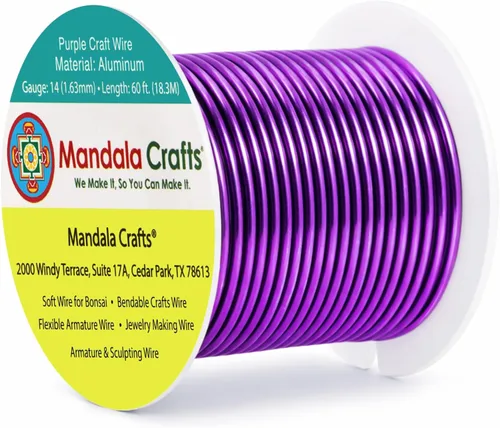 Miniatura 57 de Mandala Crafts - Alambre de aluminio anodizado de 8 calibre para hacer joyas - 9.75 m de alambre flexible negro colorido - Flexible para bonsái