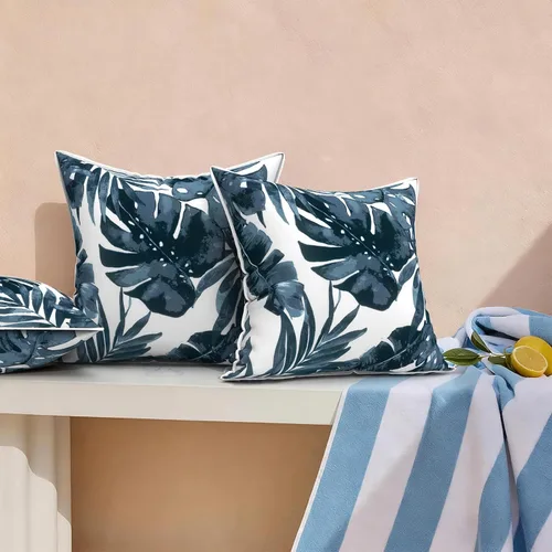 Miniatura 147 de Juego de 2 almohadas para exteriores de 16 x 16 pulgadas, repelentes al agua con interiores, para muebles de patio, hogar, jardín, geometría bohemia