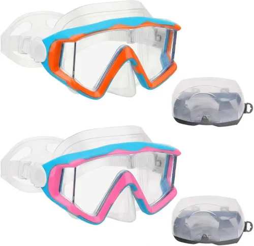 Miniatura 34 de Máscara de buceo Anti-niebla Natación Snorkel máscara adecuada para adultos Buceo Natación Snorkel Gafas Máscaras Lentes negro-azul