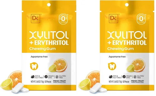 Miniatura 12 de DC24 DAILY CARE Goma de mascar sin aspartamo y sin azúcar, xilitol con eritritol, baja en calorías, sin azúcar, goma de mascar con sabor a sandía