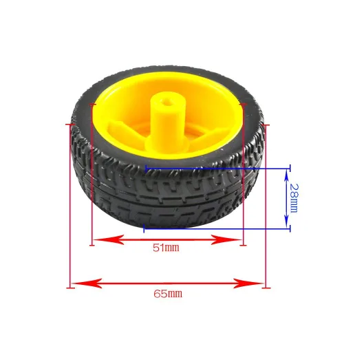 Miniatura 4 de Motor TT con conductores DC 3-6V Motor caja de cambios 1:48 200RPM rueda de neumático para Arduino Smart Car 2Pin Cable conector macho