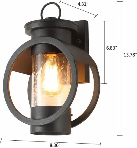 Miniatura 2 de Lámparas de pared para exteriores e interiores, faroles de pared impermeables para exteriores, iluminación de pared de vidrio transparente