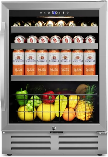 Miniatura 18 de 35.42" W Commercial Under Counter Beverage Refrigerator, 2 Glass Door Back Bar Cooler, Built-in/Freestanding 7.4Cuft Drink Fridge with LED Light