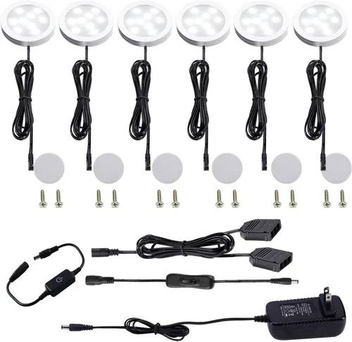 Miniatura 8 de Aiboo kit de iluminación LED para debajo de un gabinete con regulador de intensidad para clóset de cocina. 2700K blanco cálido