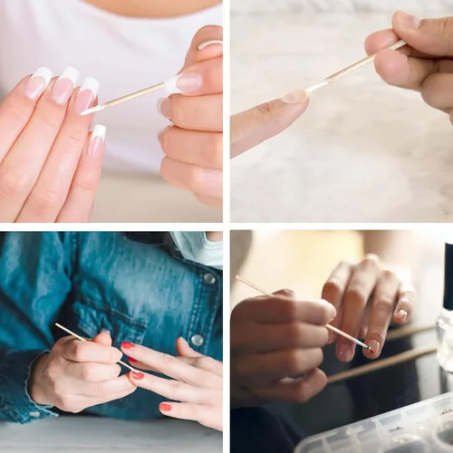 Miniatura 4 de Eyxformula 600 hisopos de algodón Microblading, hisopos de algodón puntiagudos de 4 pulgadas, puntas de precisión aplicador de palos de madera