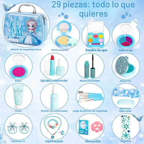 Miniatura 2 de Hohosunlar Maquillaje de simulación Frozen para niñas, juguetes 3-5 años, maquillaje de juguete falso, juguetes de princesa de Frozen para niñas