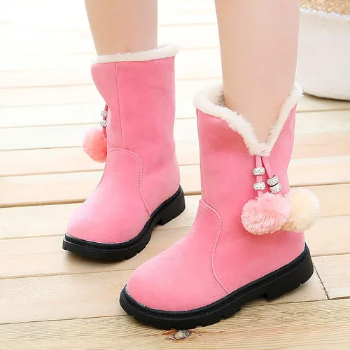 Miniatura 2 de Toddler Kids Snow Boots Booties Baby Girls Princess Shoes Non-Slip Girl's Fleece Lining Footwear Winter Warm Prewalker