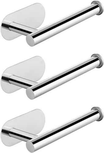 Miniatura 11 de Soporte para papel higiénico autoadhesivo, sin taladrar para baño, baño, baño, soporte de pared, acero inoxidable (dorado)