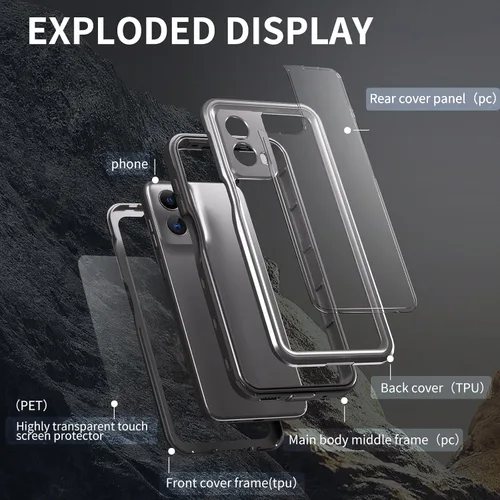 Miniatura 3 de Funda para Motorola Moto G 5G 2024 con protector de pantalla integrado, funda impermeable resistente de cuerpo completo sumergible a prueba de polvo