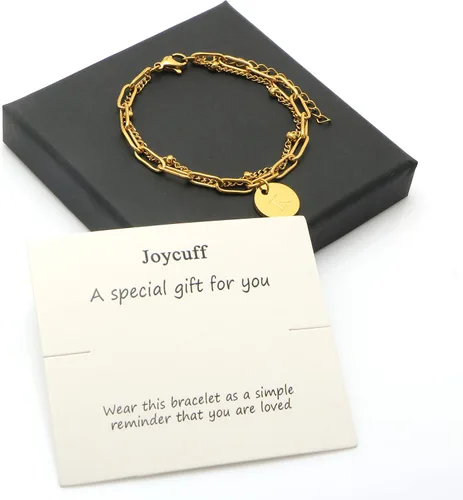Miniatura 6 de JoycuFF Pulseras de oro con iniciales para mujer, regalos de Navidad, joyería bonita a la moda