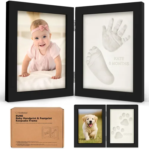 Miniatura 10 de KeaBabies Kit personalizado de manos y huellas para bebé, arcilla de secado rápido, kit de pies de recuerdo y huellas de manos para recién nacidos